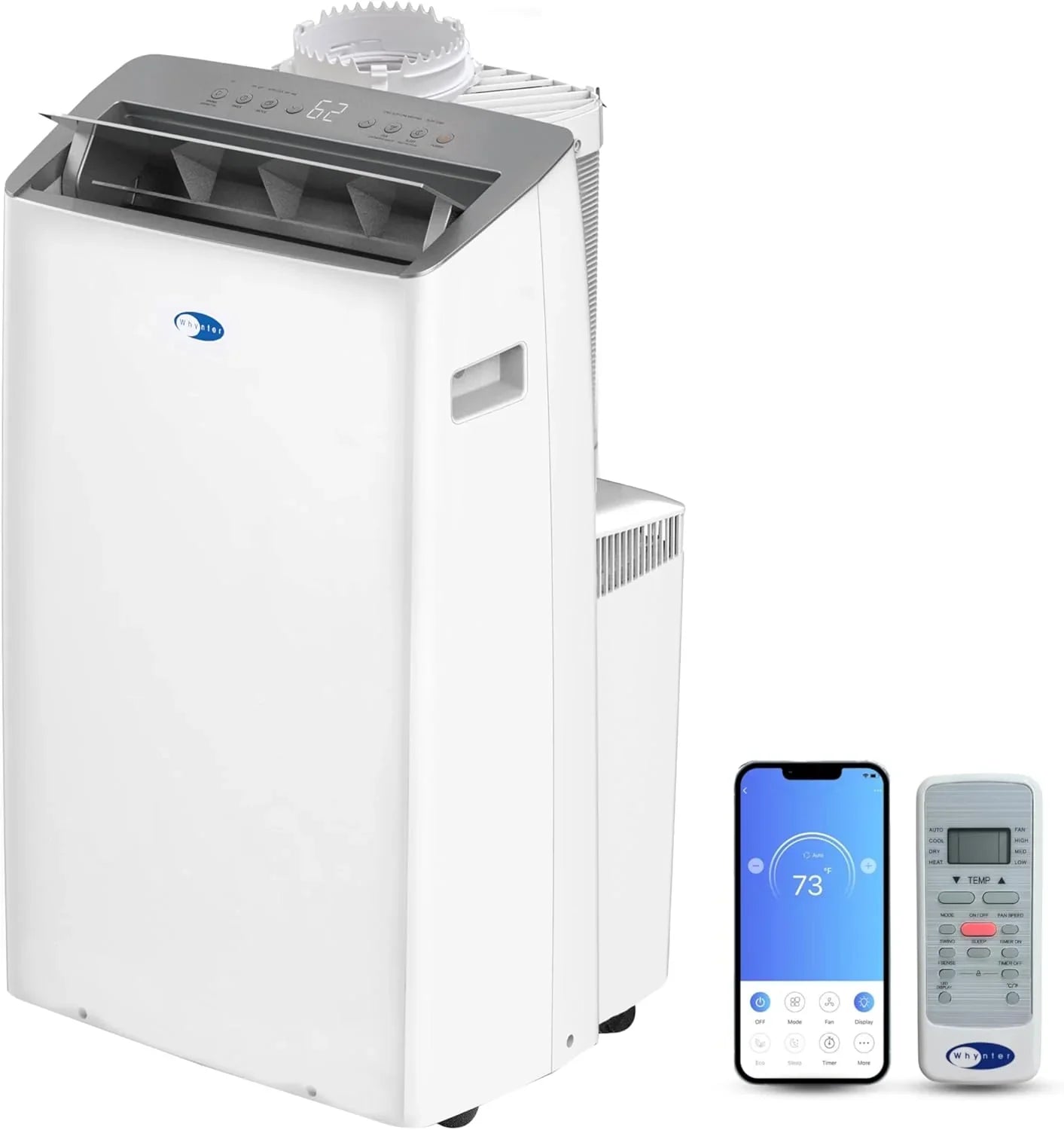 Whynter ARC-1230WN 14,000 BTU, 12,000 BTU SACC NEX Inverter Dual Hose Cooling Portable Air Conditioner, Dehumidifier, And Fan With Smart Wi-Fi
