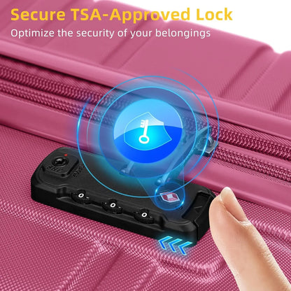 6-piece Luggage Set, Expandable Hardshell Suitcase Set With Spinner Wheels, Lightweight Rolling Luggage Set