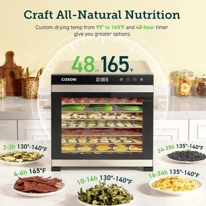 Cosori Food Dehydrator Bigger Than 7 Trays With Large 6.5 In. Drying Space 600W Power