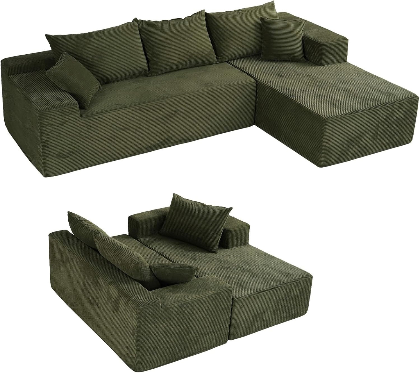 Cloud Sectional Couch With L-Shape Chaise, Modern Modular Sofa With Deep Seat, Upholstered Couches For Living Room Bedroom, No Assembly Required