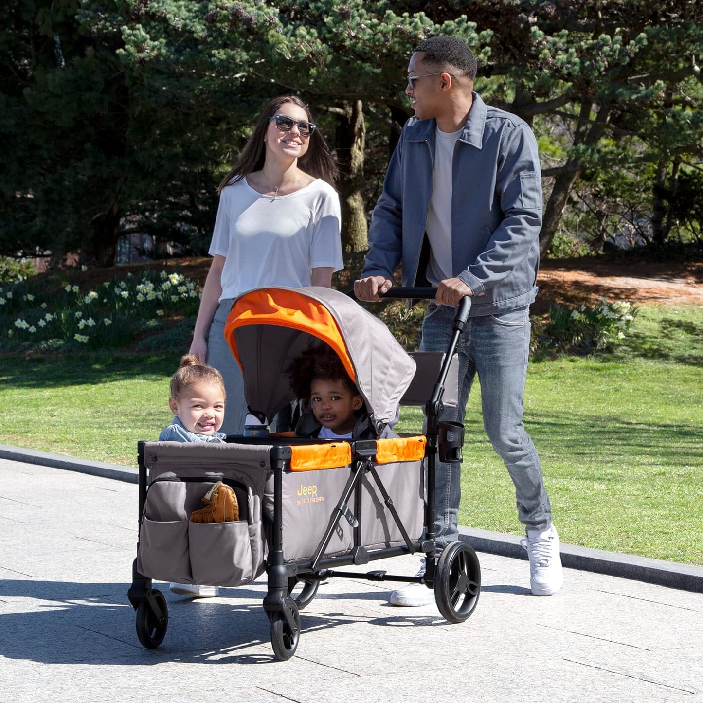 Jeep Sport All-Terrain Stroller Wagon By Delta Children Includes Canopy Parent Organizer