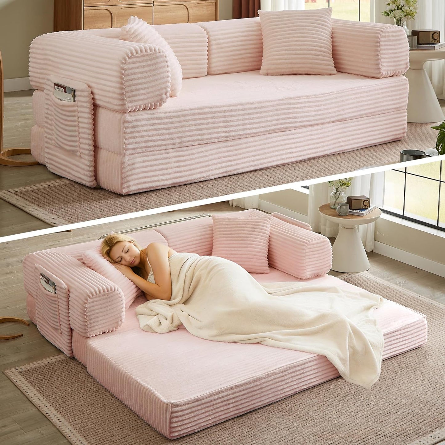 Boneless Couch Folding Couches For Living Room Sofa, Futon Sofa Bed With Sleeper Sofa