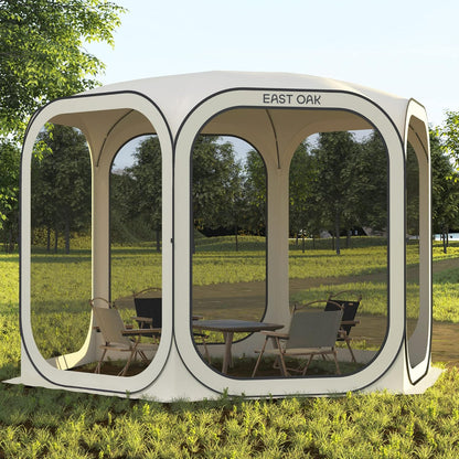East Oak Screen House Tent Pop-Up, Portable Screen Room Canopy Instant Screen Tent 10 x 10 Ft. With Carry Bag For Patio, Backyard