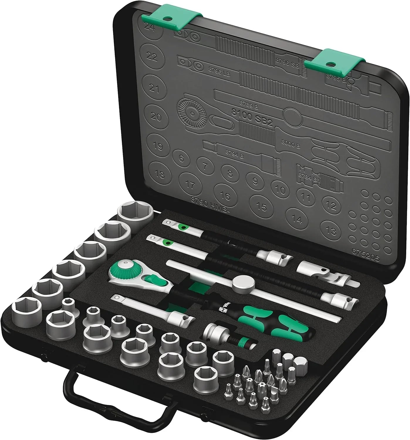 5003594001 8100 Sb 2 Zyklop 3/8 In. Metric Ratchet Set, Piece Of 43