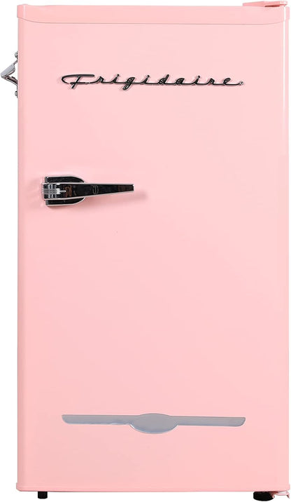 Frigidaire Retro Bar Fridge 3.2 Cu. Ft., Pink/Coral, Compact With Bottle Opener, Adjustable Thermostat And Shelves