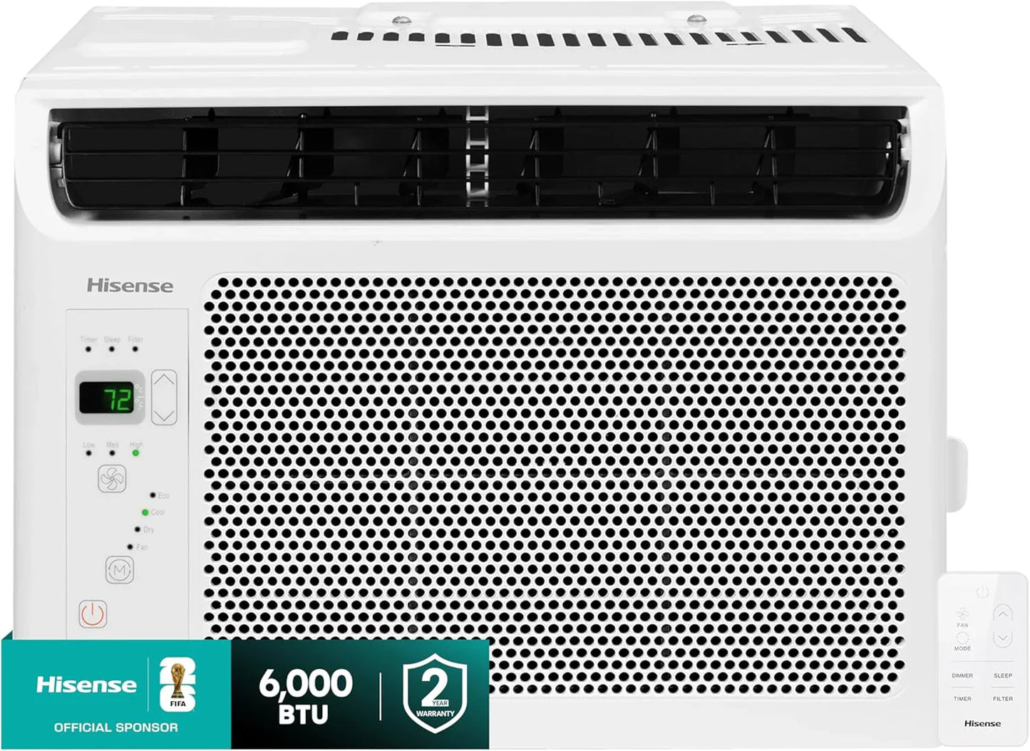 Hisense 14,000 BTU Smart Window Air Conditioner, 3 Modes, Cooling, Fan, Dehumidifier