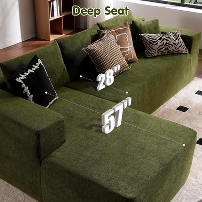 Ovios 104 In. Cloud Sectional Couch With L-Shape Chaise, Modern Modular Sofa With Deep Seat, Upholstered Couches For Living Room Bedroom