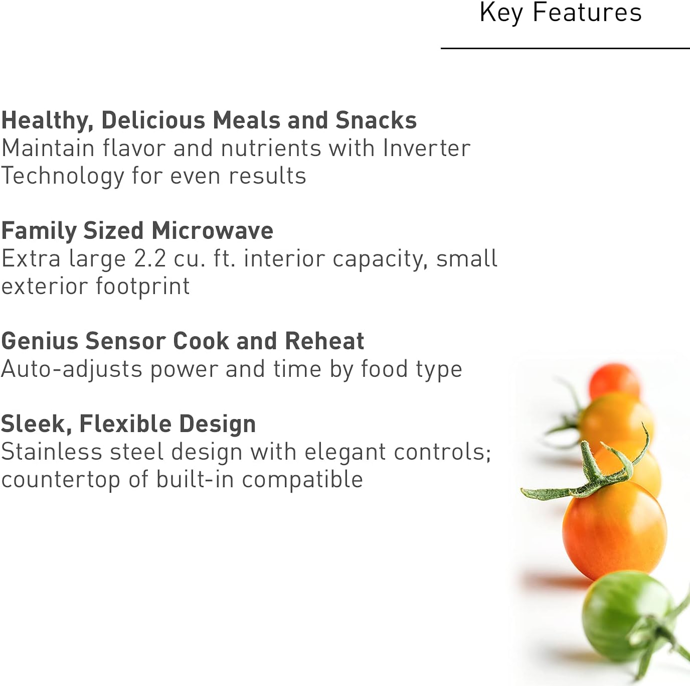 Panasonic NN-SN966S 2.2 Cu. Ft. 1250W Stainless Steel Microwave Oven With Inverter And Genius Sensor, Countertop/Built-In