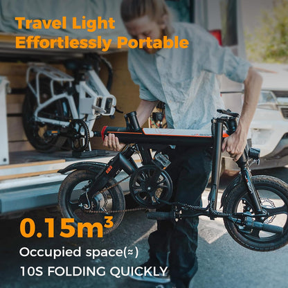 Jasion EB3 Electric Bike Adults 21mph, 500W Peak Motor, 270Wh Battery, Rear Suspension, 3 Levels Assist