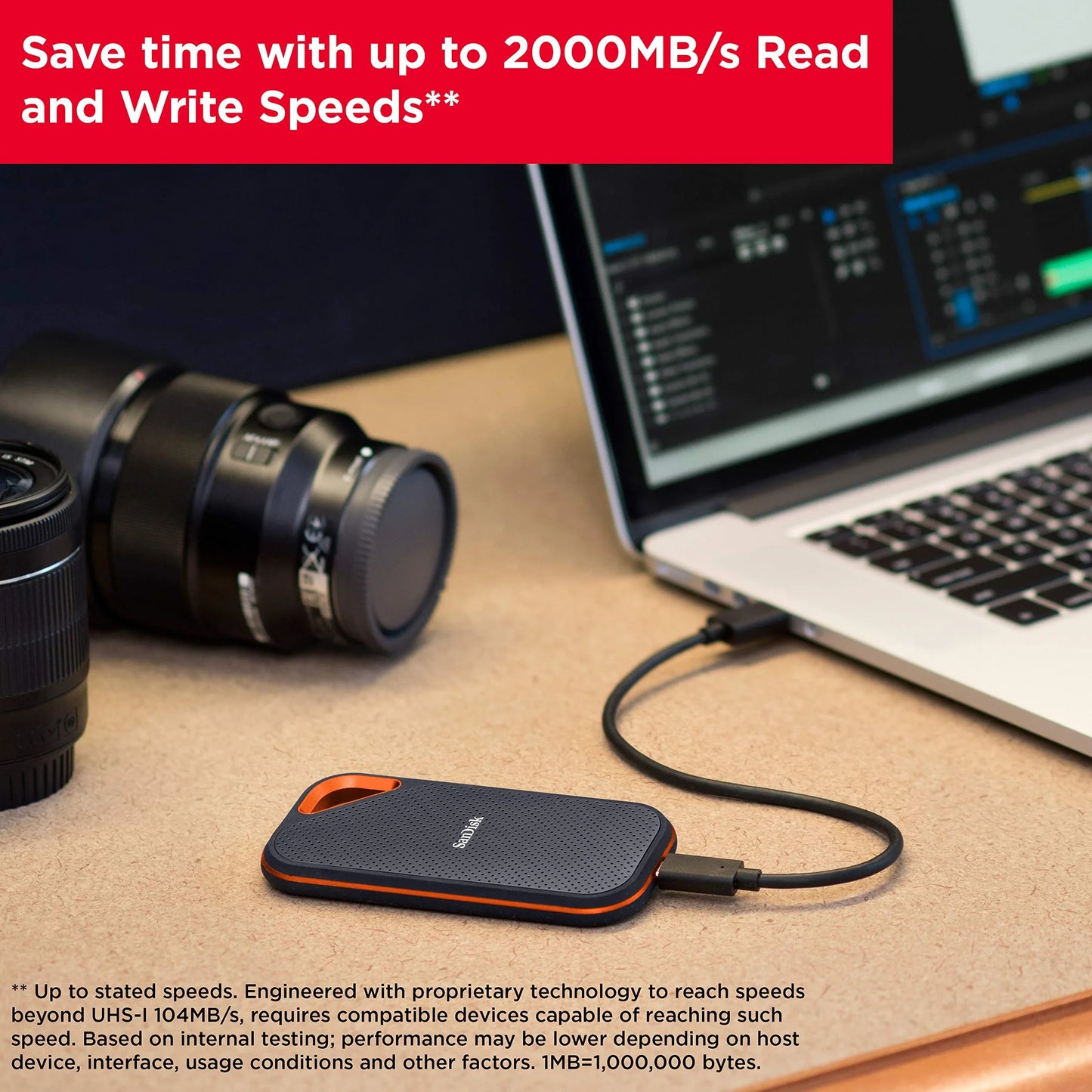 SanDisk 1TB Extreme Pro Portable SSD- Up To 2000MB/s