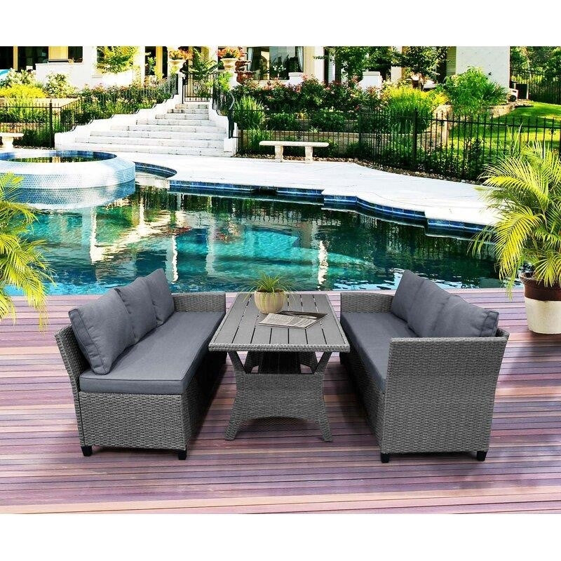 Bromford Rectangular 35.4 In. Long Dining Set With Cushions