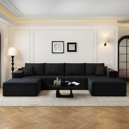 107.5 In. Cloud Modular Sectional Sofa Couch With L-Shape Chaise, Modern Minimalist Upholstered Couches For Living Room Bedroom