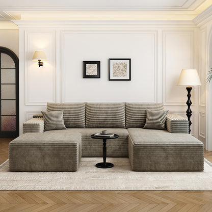 107.5 In. Cloud Modular Sectional Sofa Couch With L-Shape Chaise, Modern Minimalist Upholstered Couches For Living Room Bedroom