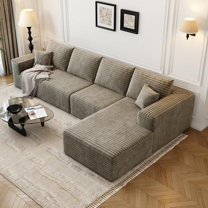 107.5 In. Cloud Modular Sectional Sofa Couch With L-Shape Chaise, Modern Minimalist Upholstered Couches For Living Room Bedroom