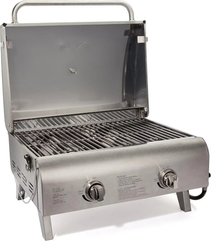 Cuisinart Chef's Style Tabletop Portable Propane Grill 20000 BTU 2-Burner Outdoor Gas Grill