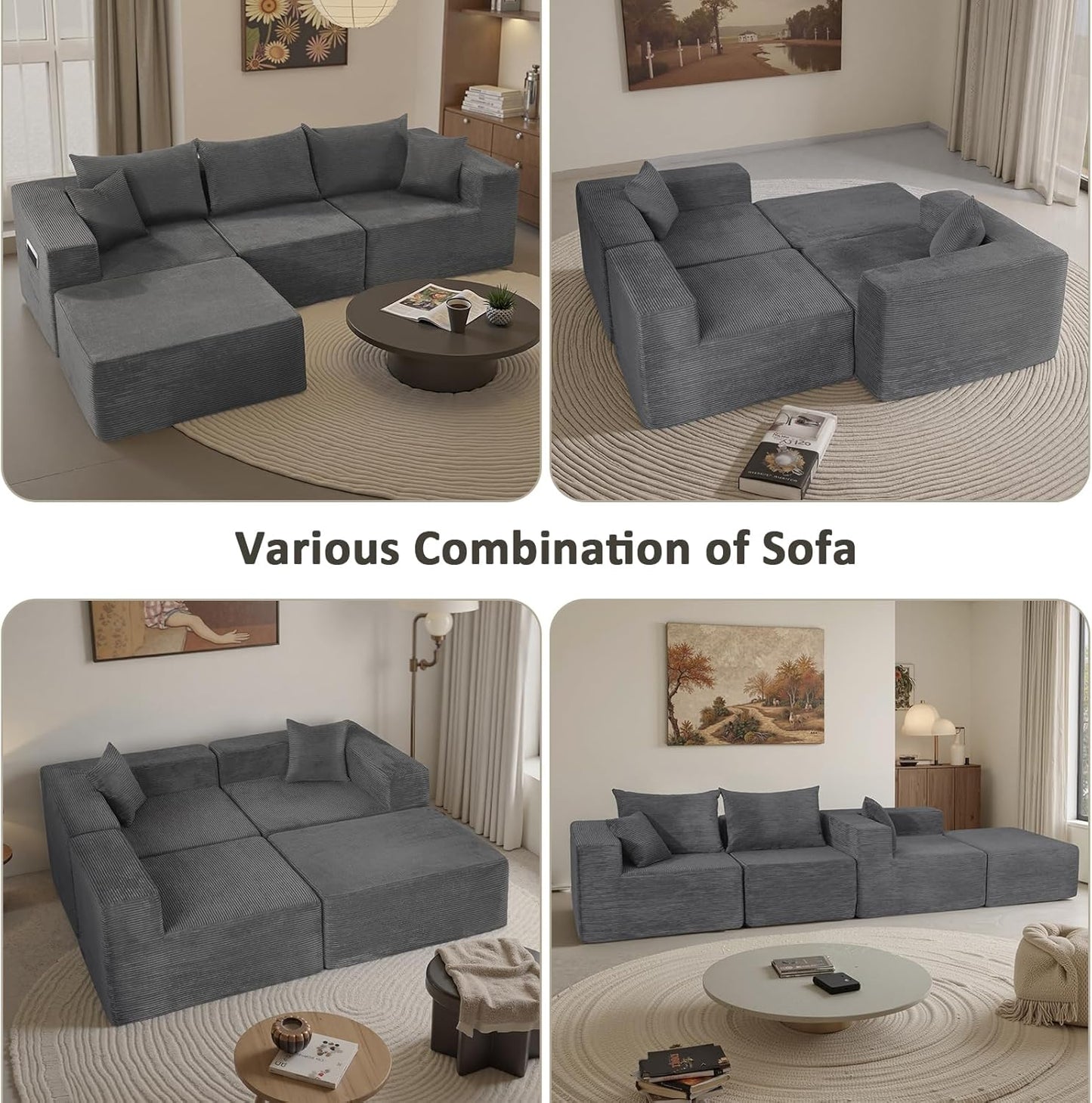 Cloud Sectional Couch With L-Shape Chaise, Modern Modular Sofa With Deep Seat, Upholstered Couches For Living Room Bedroom, No Assembly Required
