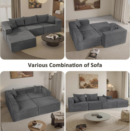 Cloud Sectional Couch With L-Shape Chaise, Modern Modular Sofa With Deep Seat, Upholstered Couches For Living Room Bedroom, No Assembly Required