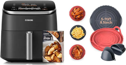 Cosori Air Fryer 9-in-1 Compact And Large 6-Qt. Fast Turbo Modes Precise Heat For Even Results