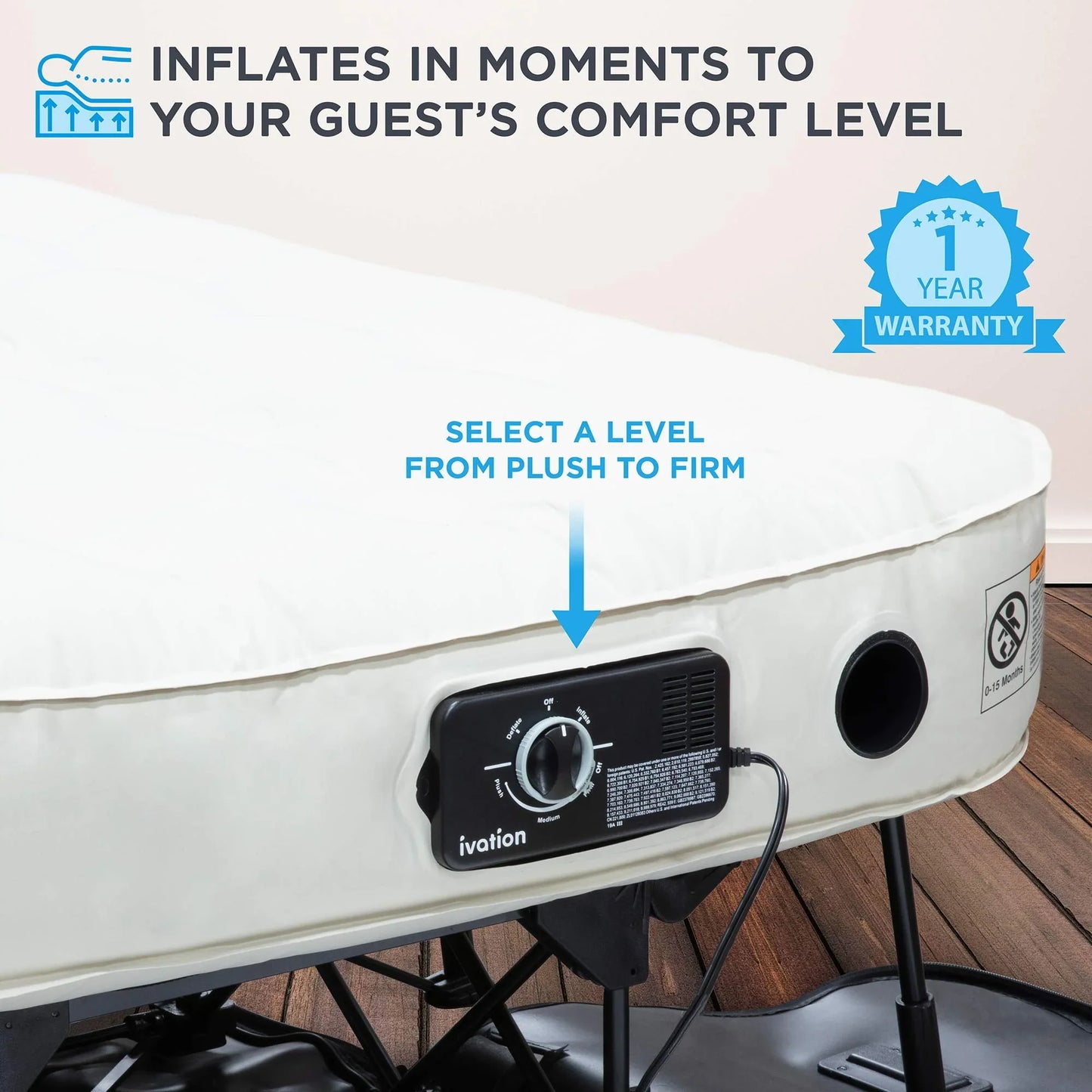 Ivation EZ-Bed Self Inflating Air Mattress Twin Air Mattress With Built In Pump And Case