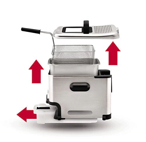 Ultimate Steel Deep Fryer With Basket 3.5 Liter Oil And 2.6 Pound Food Capacity