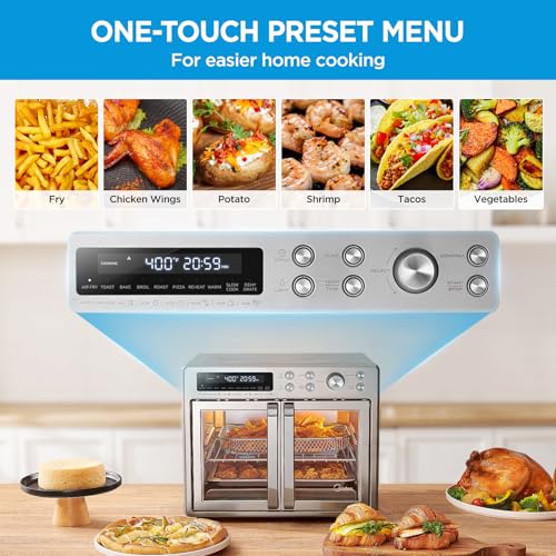 Midea Flexify French Door Toaster Oven Air Fryer Combo, 26.4 Qt, Extra Large Air Fryer Countertop Oven 10-in-1 Combo