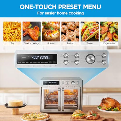 Midea Flexify French Door Toaster Oven Air Fryer Combo, 26.4 Qt, Extra Large Air Fryer Countertop Oven 10-in-1 Combo