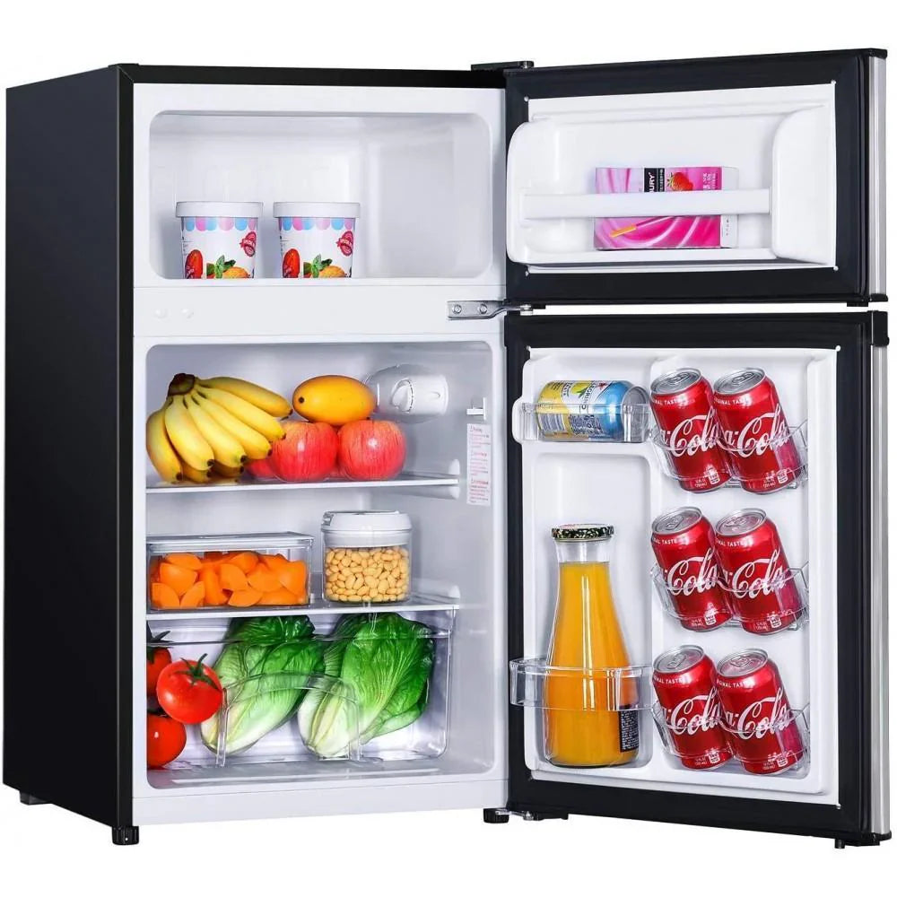 Mini Fridge With Freezer, 3.1 Cu. Ft. Small Refrigerator, Compact Refrigerator With LED Light