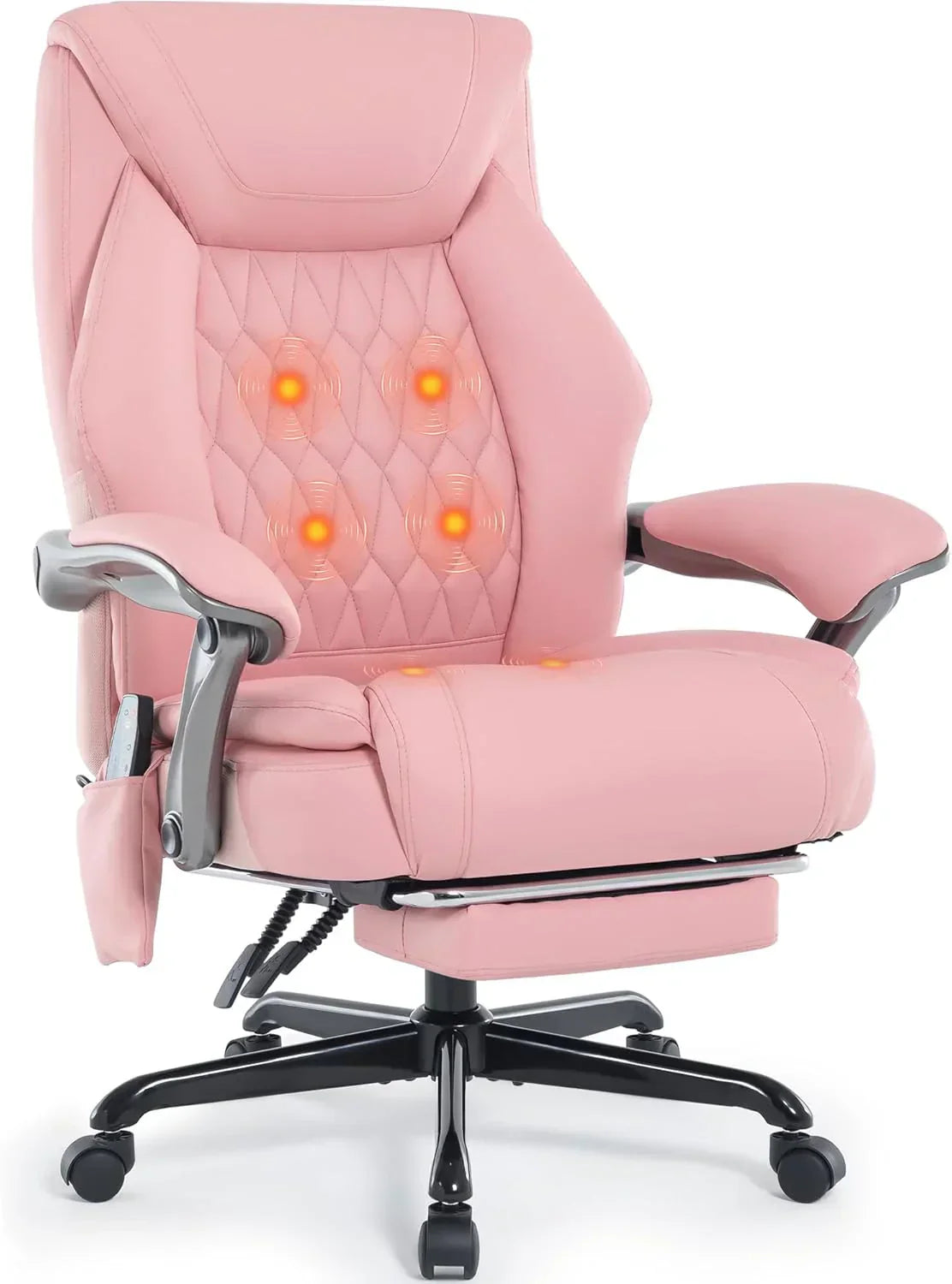Massage Office Chair With Heating And Footrest Ergonomic Executive Reclining Office Chair