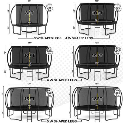 Jumpzylla 8 Ft. Trampoline Outdoor With Enclosure For Kids