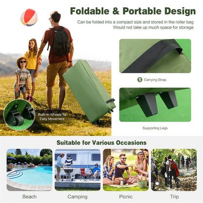 5-in-1 Tent Cot 2-Person Portable Outdoor Camping Tent Combo With Air Mattress Sleeping Bag And Sunshade
