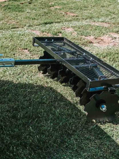 Titan Distributors Inc. 4-Ft Notched Disc Harrow Attachment Pull Behind For ATV And UTV 2-in Towball Hitch NO250072