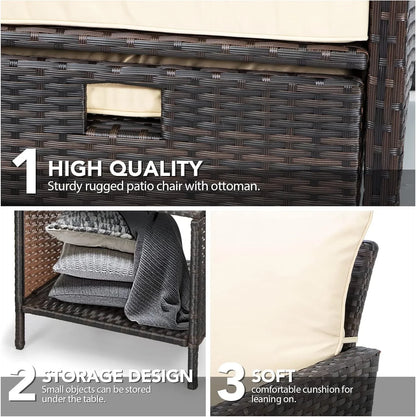 Leveleve Balcony Furniture 5 Piece Patio Conversation Set