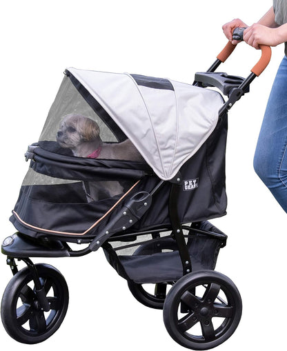 Pet Gear No-Zip AT3 Pet Stroller For Cats/Dogs, Zipperless Entry, Easy One-Hand Fold, Jogging Tires, Removable Liner