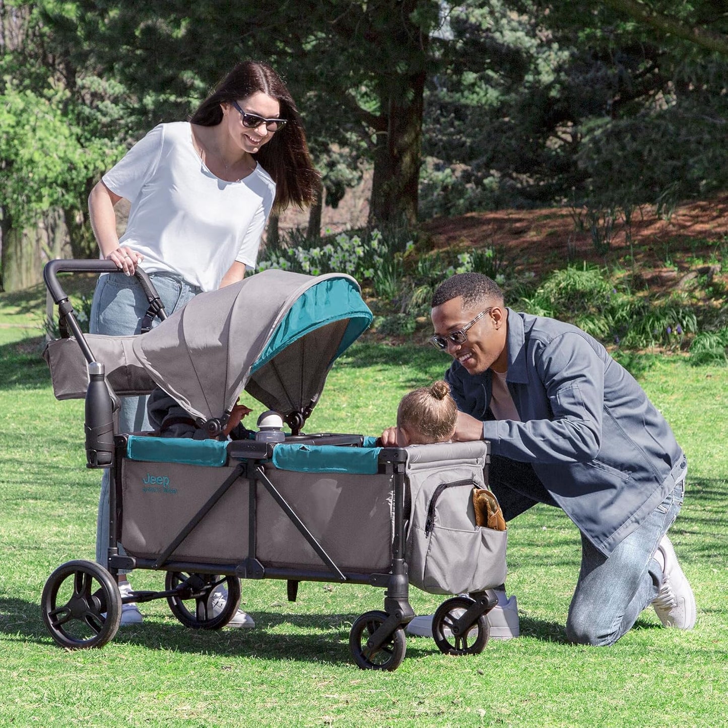 Jeep Sport All-Terrain Stroller Wagon By Delta Children Includes Canopy Parent Organizer
