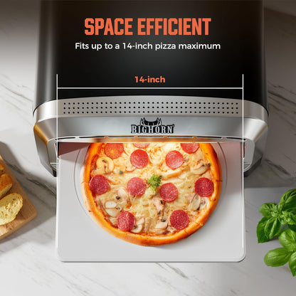 Big Horn 14 In. Electric Pizza Oven, Countertop, Stainless Steel