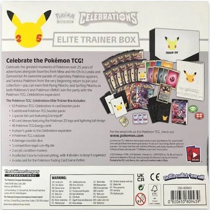 Pokemon Celebrations Elite Trainer Box With 10 Booster Packs, Greninja Foil Card, 65 Sleeves And Energy Cards