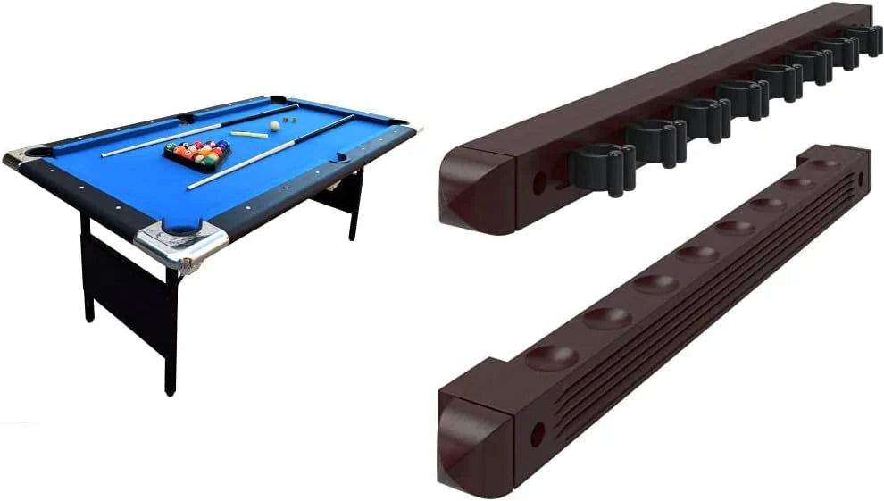 6 Ft. Portable Pool Table, Adults Folding Billiards Tables For Game Room With Easy Foldable Storage, Includes Full Set Of Billiard Balls, Cues