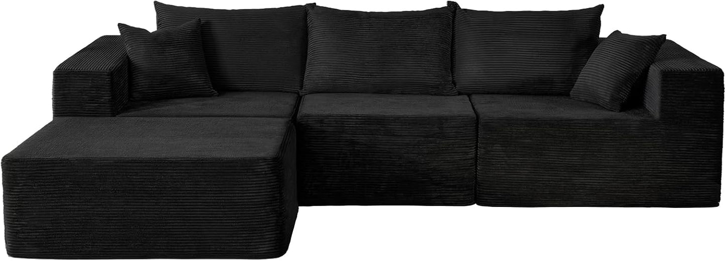Cloud Sectional Couch With L-Shape Chaise, Modern Modular Sofa With Deep Seat, Upholstered Couches For Living Room Bedroom, No Assembly Required