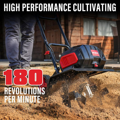 Mzk 40V 12-inch Cordless Garden Tiller Battery Powered Garden Cultivator 2 x 4.0Ah Battery