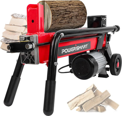 PowerSmart Electric Log Splitter 7-Ton- Efficient Wood Splitter With 3500 Motor Speed, 15 Amp