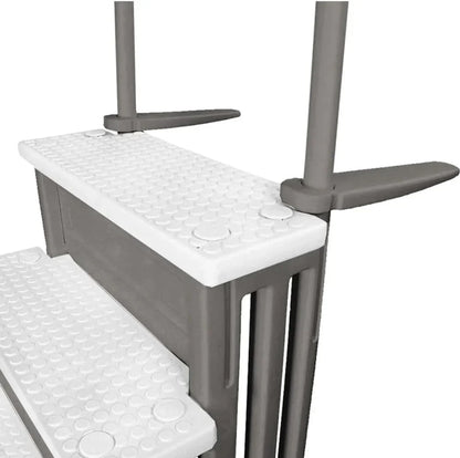 Select Anti-Slip in-Pool Steps, Gray, For Above Ground Swimming Pools, Can Mount To Decks 48 In. To 54 In. H, Safety Stairs Capacity Up To 300 Lbs