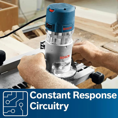 Bosch 1617EVSPK Wood 12 Amp Router Tool Combo Kit- 2.25 Horsepower Plunge Router And Fixed Base With A Variable Speed