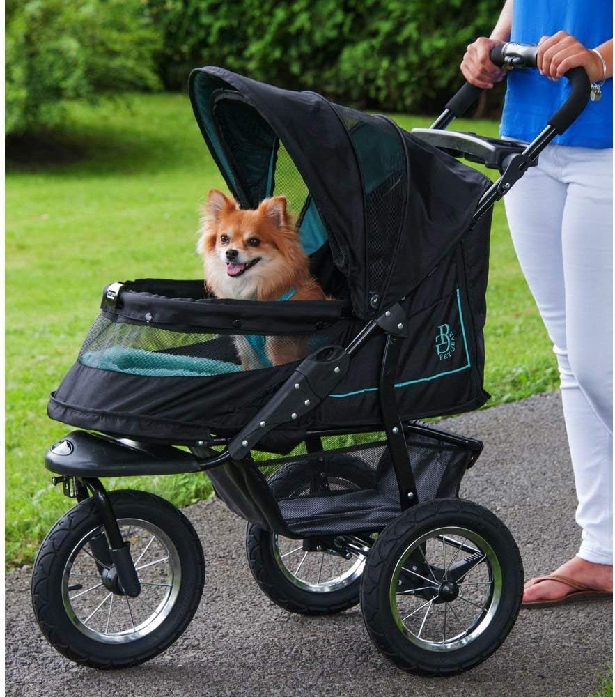 No-Zip Nv Pet Stroller For Cats/Dogs Zipperless Entry Easy One-Hand Fold Gel-Filled Tires Plush Pad Plus Weather Cover Included 3 Colors
