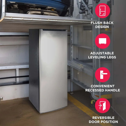 Frigidaire Upright Freezer, 6.5 Cu. Ft, Deep Freeze, Vinyl Coated Metal With Wire Shelving, Compact For Kitchen, RV, Dorm, Cabin, And Trailer