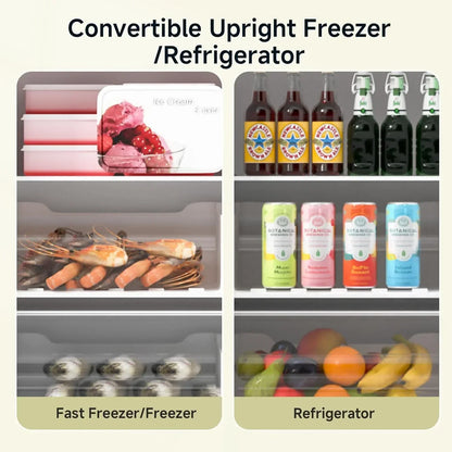 Bangson Upright Freezer 7.0 Cu. Ft. Stand Up Freezer Convertible Upright Freezer/Refrigerator