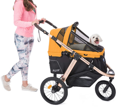 Jogging Sports Stroller With Comfort Rubber Wheels/Zipper-Less Entry/1-Hand Quick Fold/Aluminum Frame For Small/Medium Dogs Cats And Pets, Green Camo