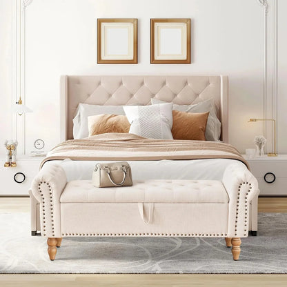 Furniliving Modern Storage Ottoman Bench