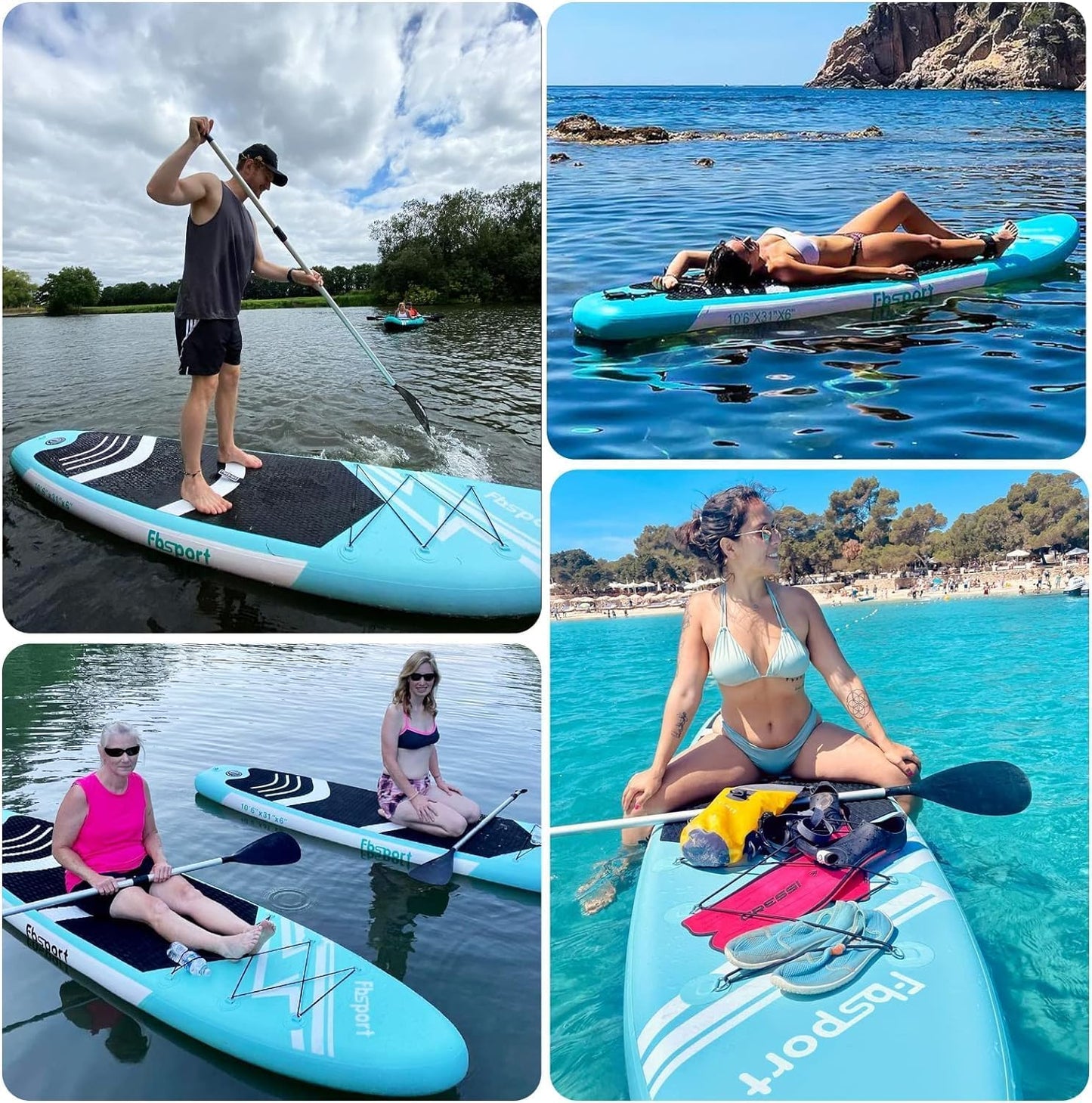 Premium Stand Up Paddle Board Yoga Board With Sup Accessories And Carry Bag
