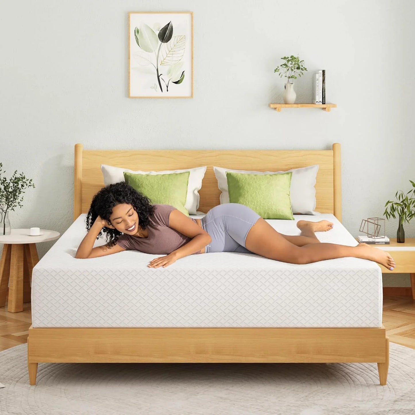 Egohome 8 In. Twin Mattress, Memory Foam Mattress With Cooling Green Tea Gel, Relieve Pressure With Medium Firm Support, CertiPUR-US Certified