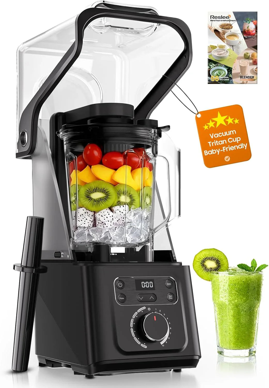 Professional Commercial Vacuum Blender With Quiet Shield, 2026 Upgraded 40000 RPM